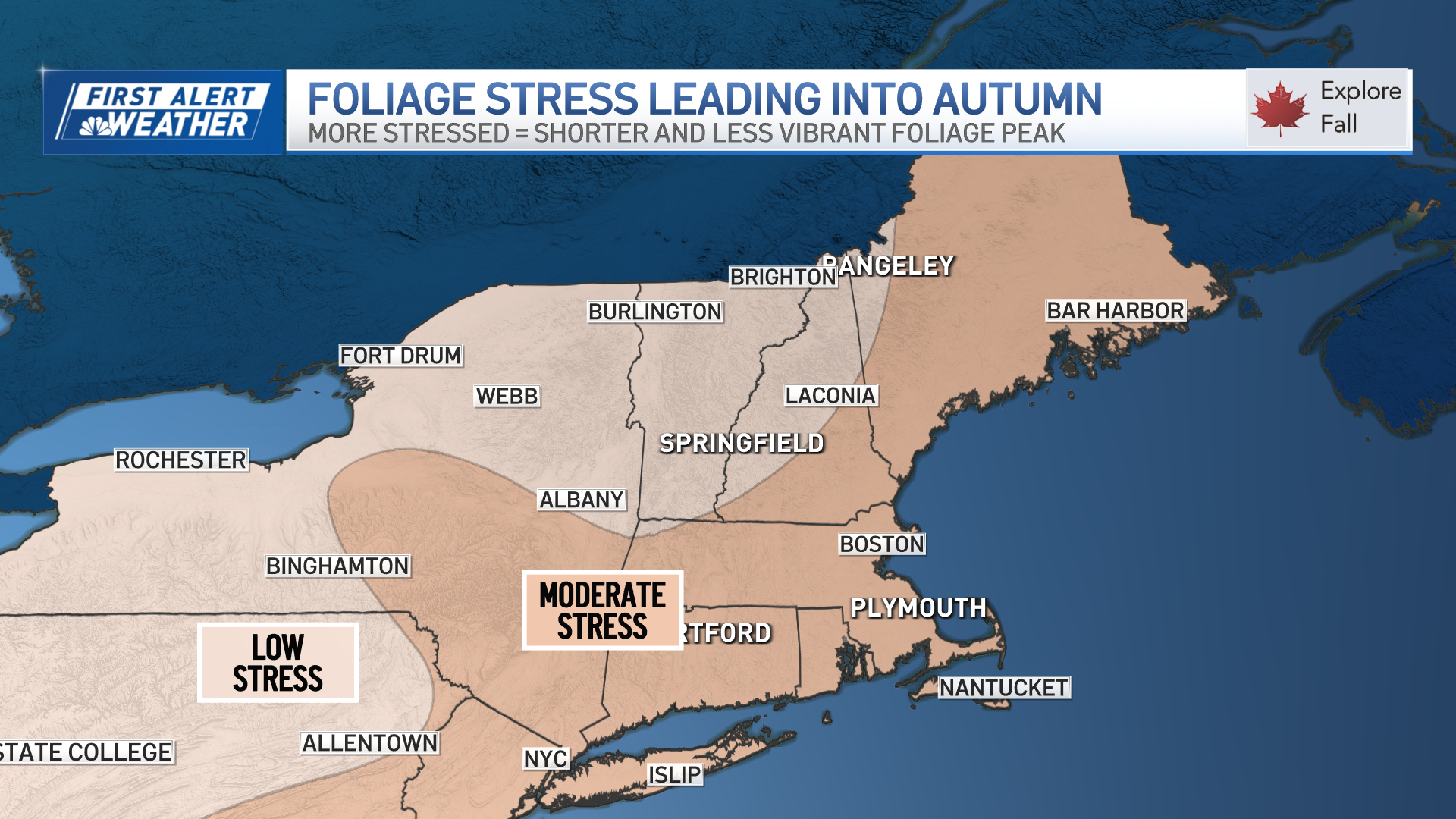 Fall foliage map shows colors appearing in New England – NBC Boston