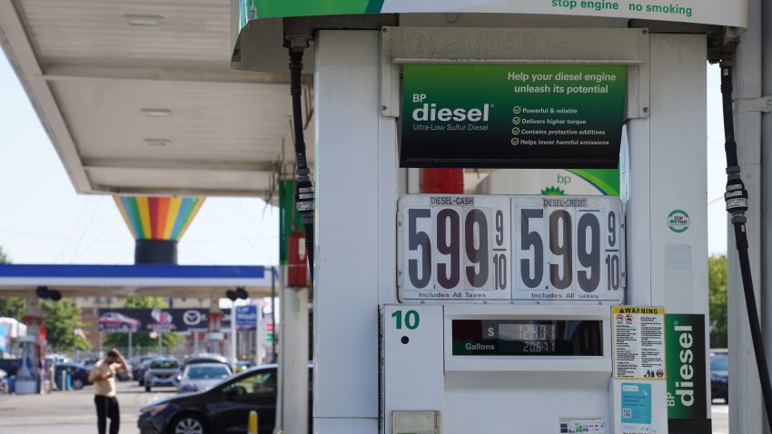 Photo taken on Sept. 4, 2026 shows the diesel price displayed at a gas station in New York.