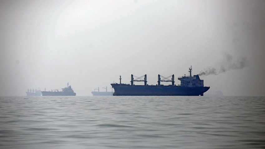 File - Iran's oil tankers wait off the coast of Bandar Abbas at the Strait of Hormuz in Iran on Sept. 9, 2026.