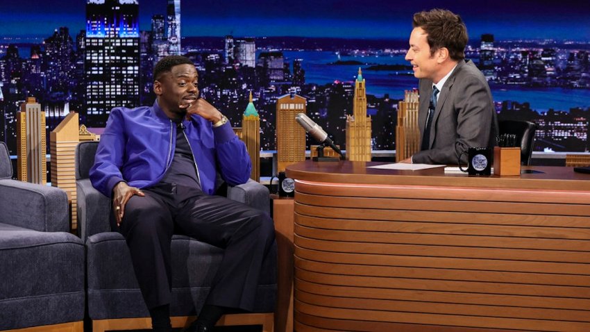THE TONIGHT SHOW STARRING JIMMY FALLON &mdash; Episode 2349 &mdash; Pictured: (l-r) Actor Daniel Kaluuya during an interview with host Jimmy Fallon on Tuesday, September 29, 2026 &mdash; (Photo by: Theo Wargo/NBC)