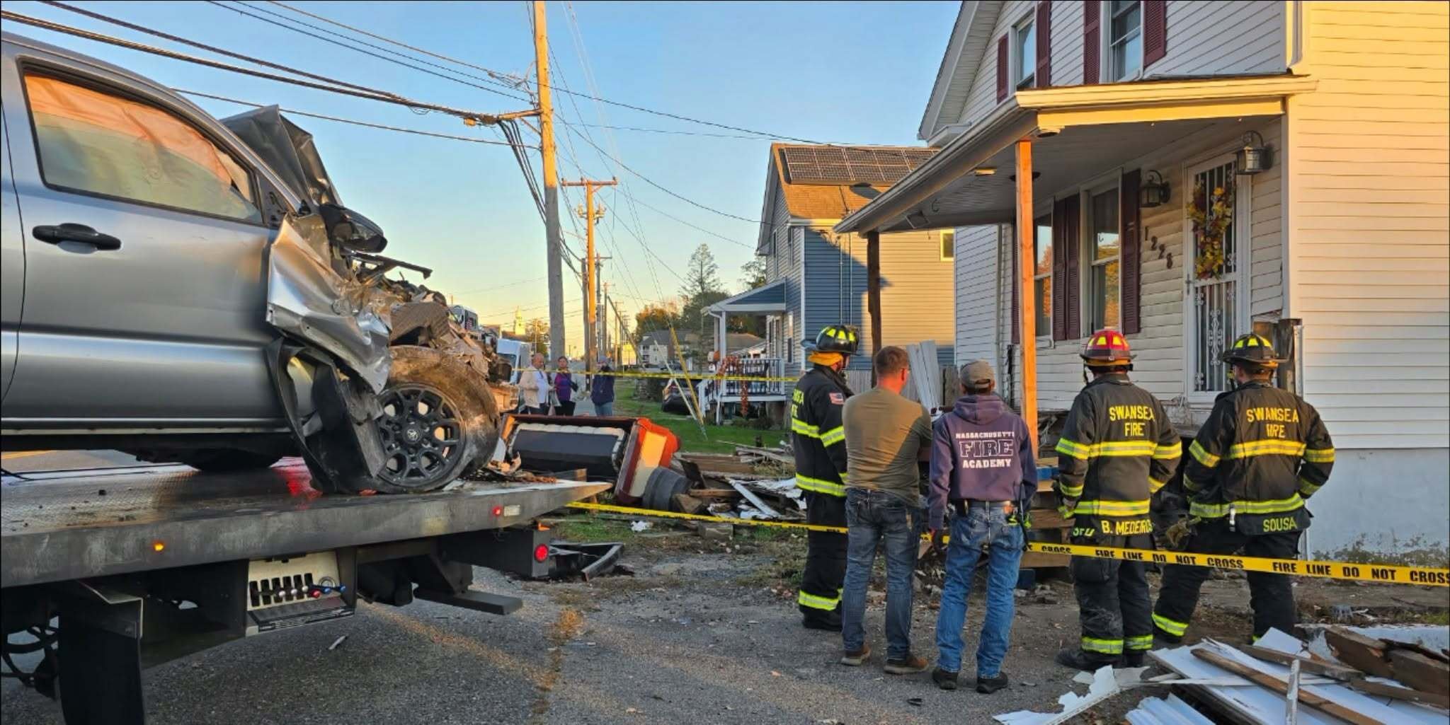 Man arrested for OUI after truck crashes into Swansea home