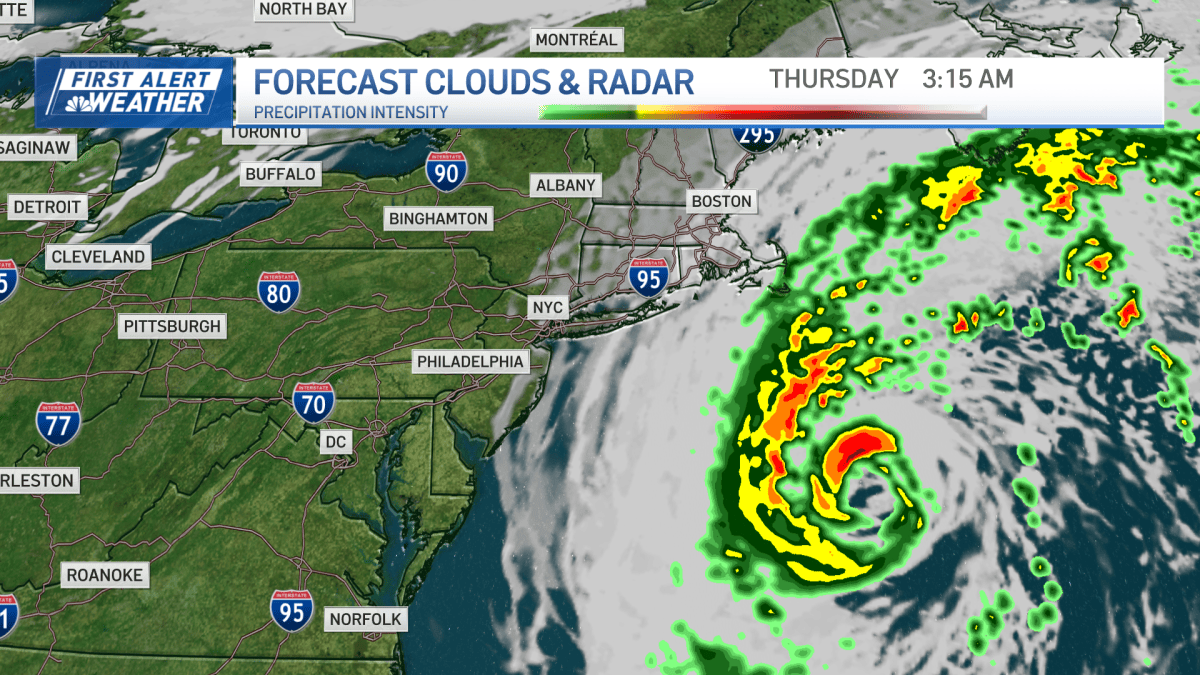 Breezy and cooler as nor'easter continues to swirl offshore