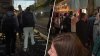MBTA Commuter Rail riders stranded on dark train before walking along tracks
