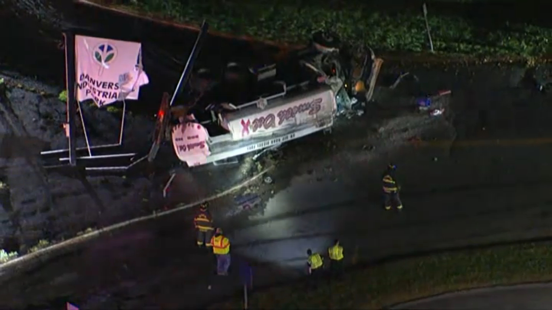 Oil tanker crashes on Route 1 in Danvers, MA Monday night – NBC Boston