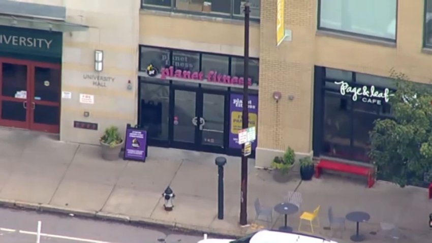 An entrance to a Planet Fitness gym in Cambridge, Massachusetts, where a man was arrested on suspicion of sexual assault on Thursday, Oct. 1, 2026.